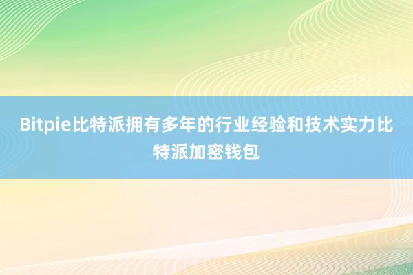 Bitpie比特派拥有多年的行业经验和技术实力比特派加密钱包