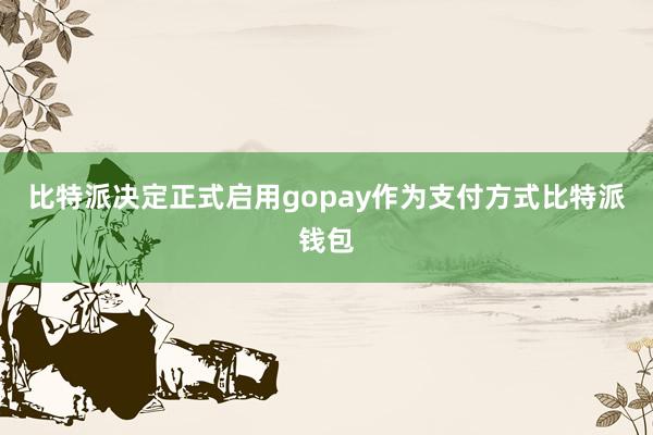 比特派决定正式启用gopay作为支付方式比特派钱包