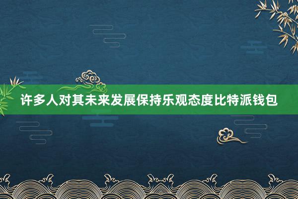 许多人对其未来发展保持乐观态度比特派钱包