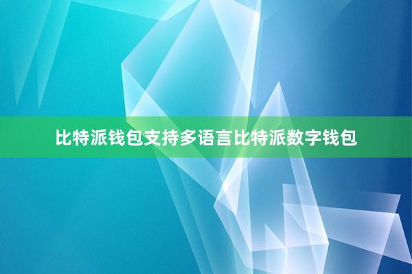 比特派钱包支持多语言比特派数字钱包